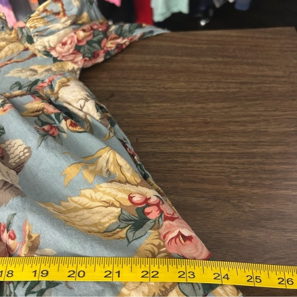 ❤️ Vintage Floral Kids Dress in Blue and Gold 3 - Picture 9 of 11